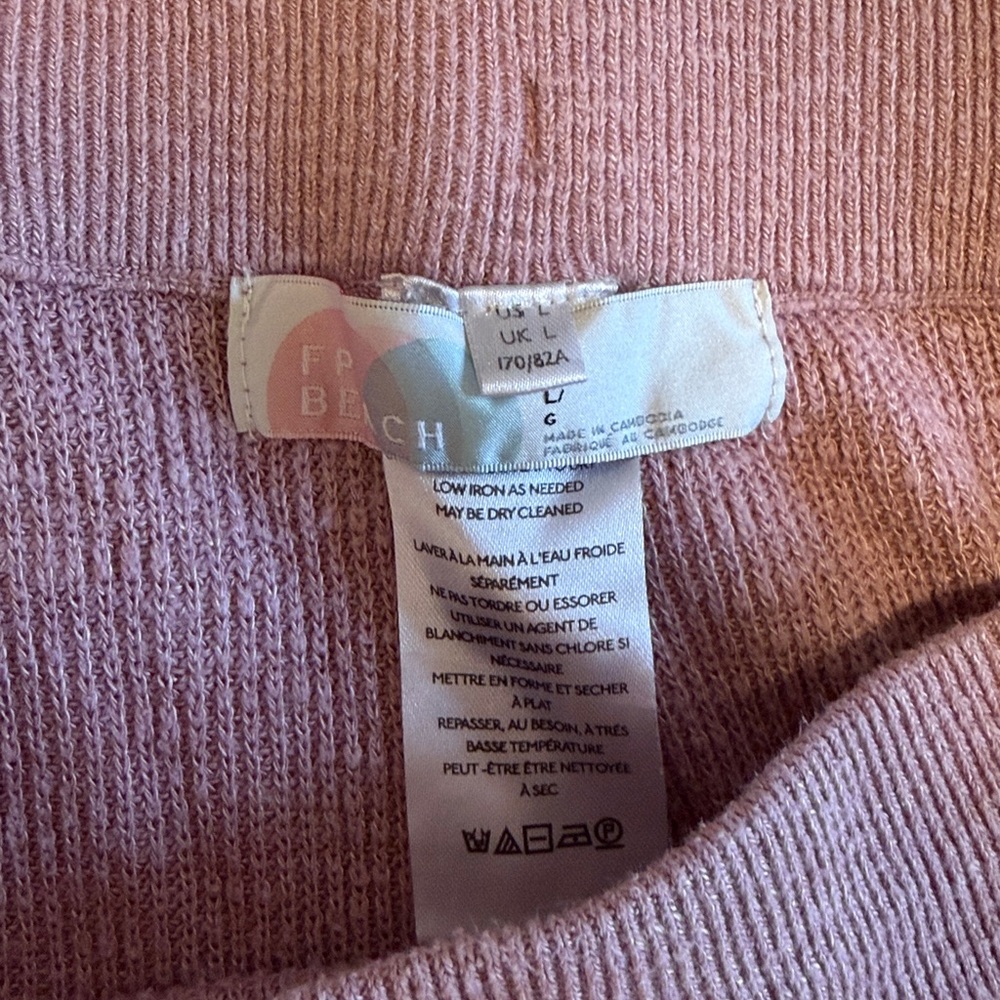 Free People Beach L Knit Lounge Pants - Dusty Rose - Picture 2 of 3